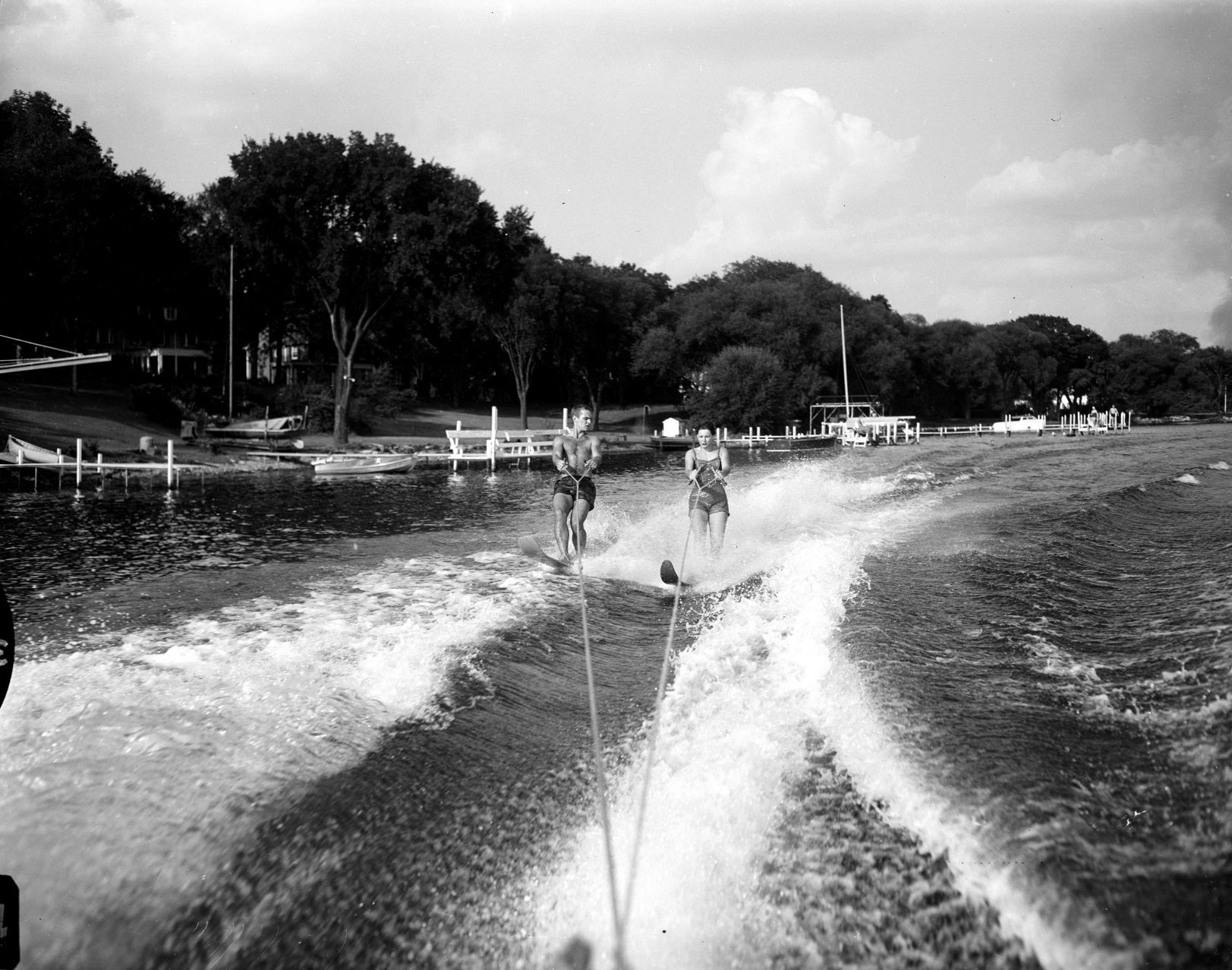Water skiers on Lake Mendota